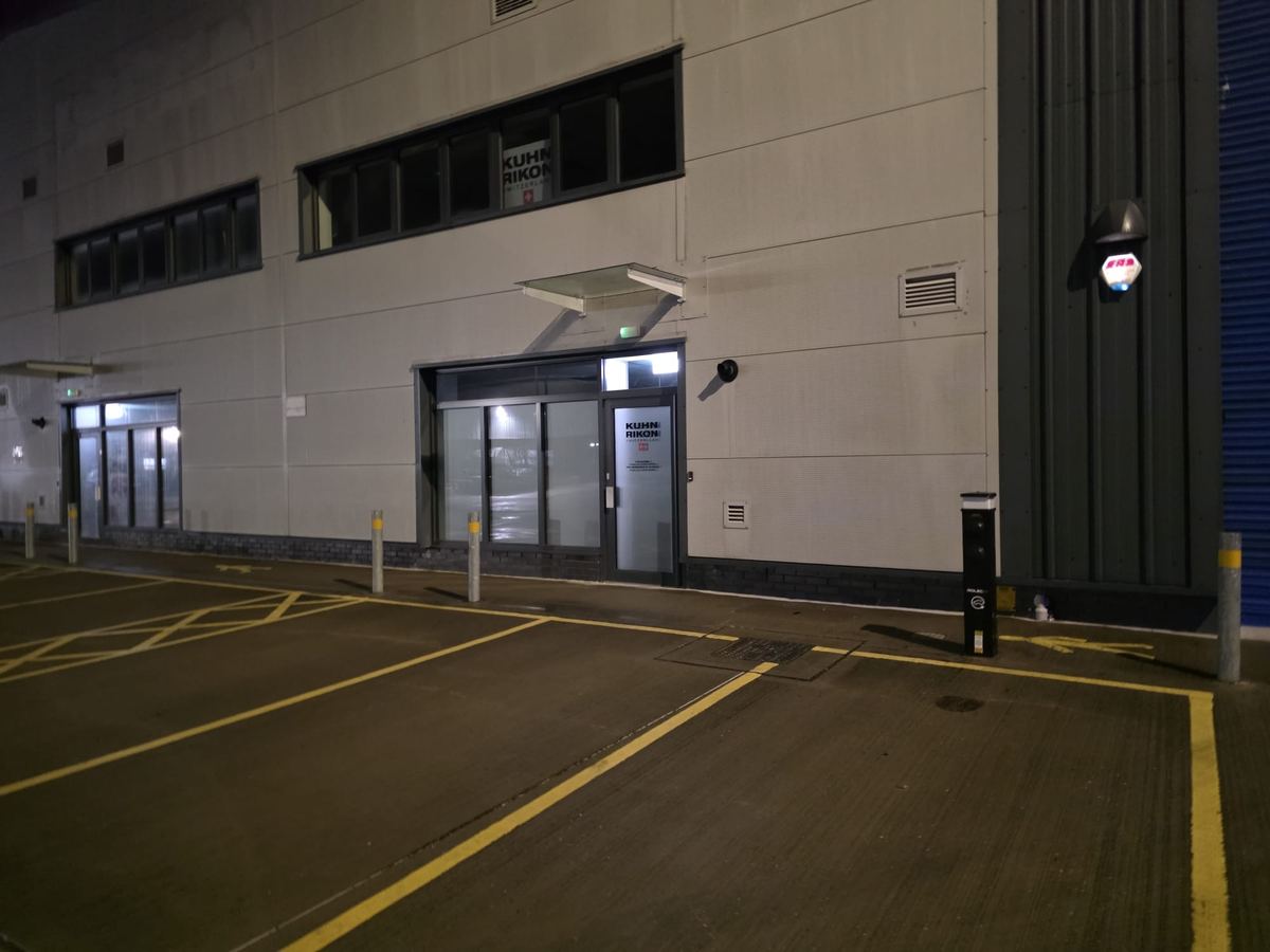 Industrial Unit Entrance at Night