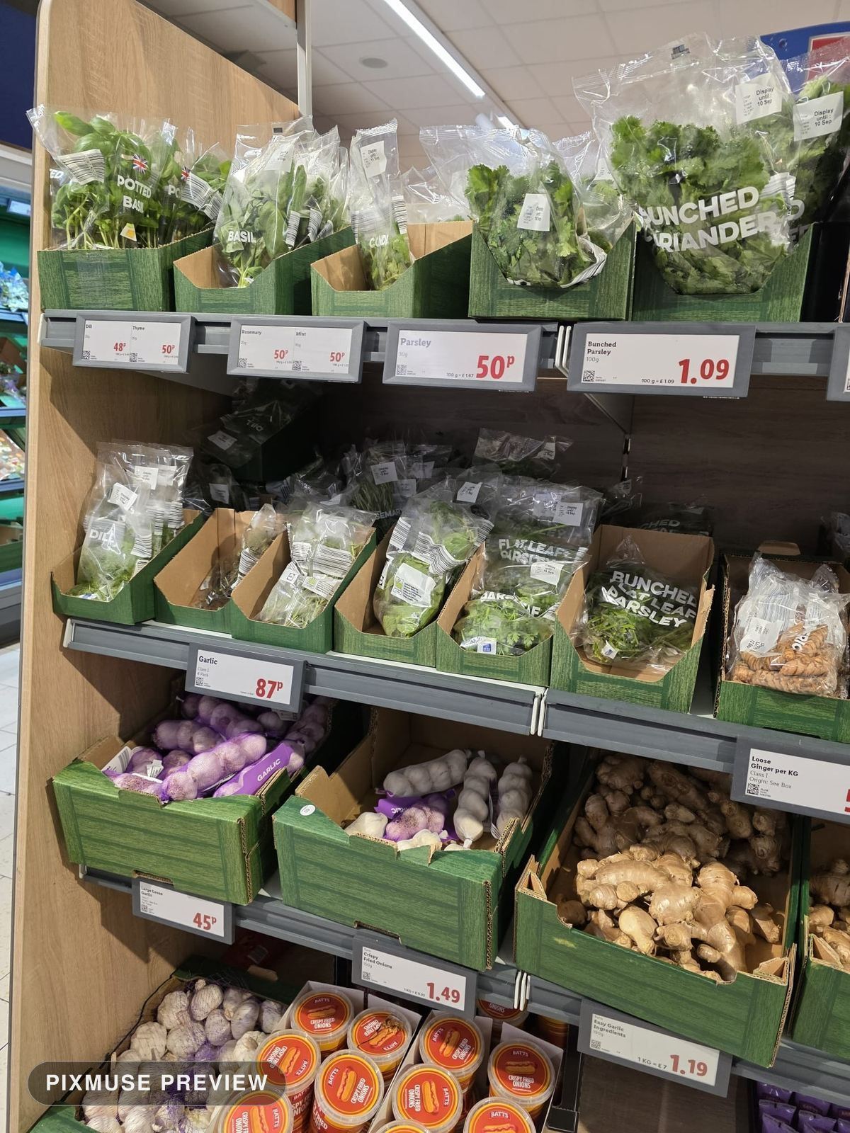 Fresh Herbs on a Supermarket Shelf