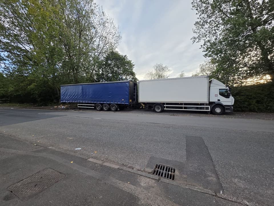 Articulated Lorries in a Yard