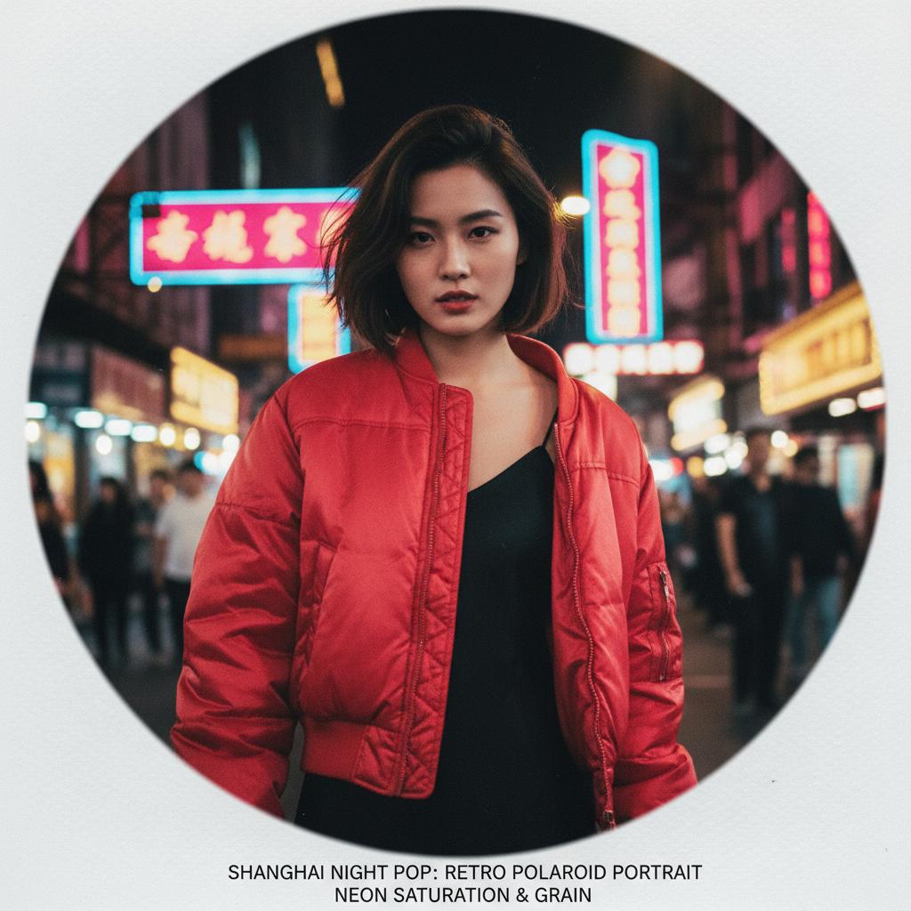 Shanghai Night Pop: Retro Polaroid Portrait preview