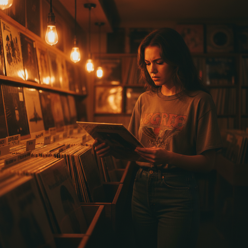 Vintage Vinyl Shop Portrait: Warm Hues preview